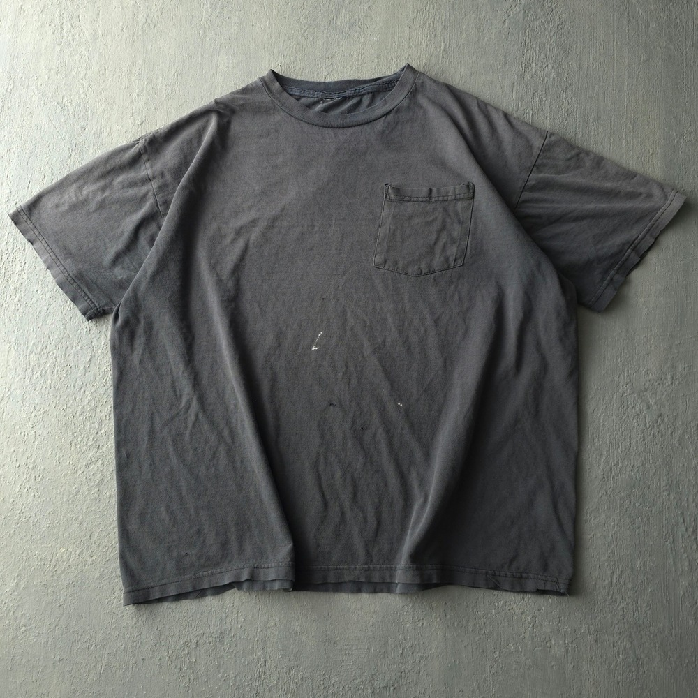 Vintage 90s Charcoal T-shirt XL Pocket Distressed Faded